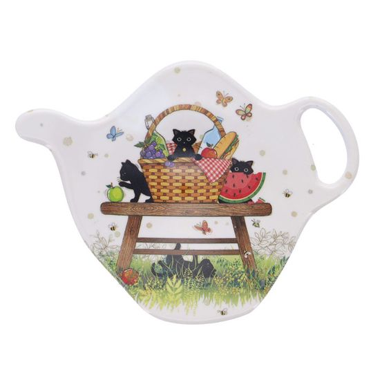 Soucoupe pour sachet de thé Couple de chats Soucoupe pour sachet de thé Couple de chats