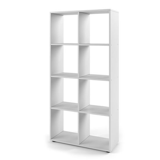 Vicco séparateur de pièce Scutum étagère pour livres blanc 8 compartiments étagère indépendante étagère de rangement