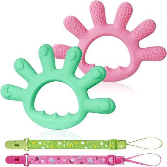 Anneau De Dentition Bébé En Silicone Souple - Forme De Chien - Sans BPA - Pour Bébés De 3 Mois Et Plus