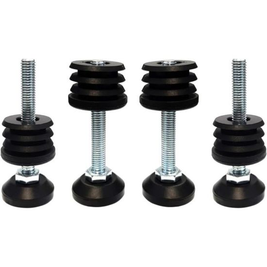 Design61 4 Vis De Réglage De 38 Mm De Diamètre Avec Vis De Réglage Galvanisée, M8 X 60 Mm, Pieds Pour Meuble (pied Rotatif