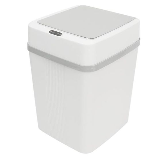 Poubelle Intelligente Sans Pieds 30 L (2×15 L) – Ouverture Automatique Capteur + Manuel – Gris Inox