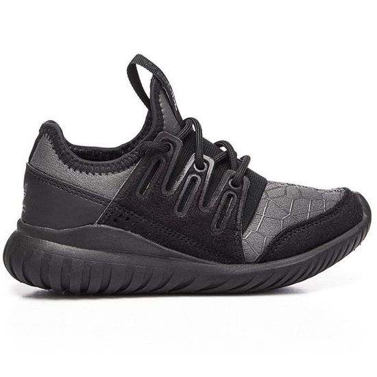 Baskets Enfant Garcon ADIDAS ORIGINALS TUBULAR RADIAL Noir Gris Tige en tissu avec eco cuir 3 Stripes Noir Gris Cdiscount Chaussures