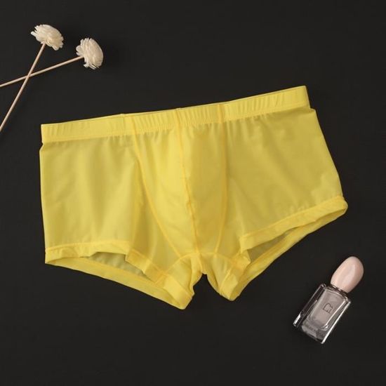 Culotte Érotique Basse Pour Homme - String Boxer En Soie Glacée Dentelle Contraste, Sous-vêtement Sexy