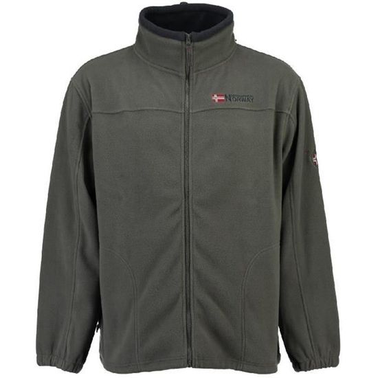 Polaire Geographical Norway Pour Homme - Gris, 100% Polyester, Capuche, Manches Longues