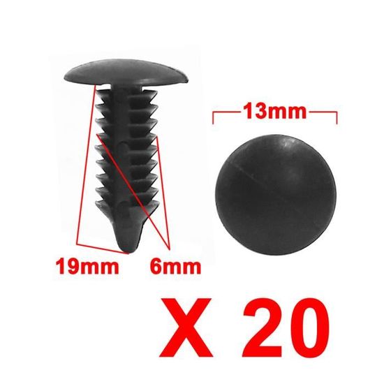 50 Pcs Rivet Porte Garniture Voiture Panneau Agrafe Clip pour Trou de 7