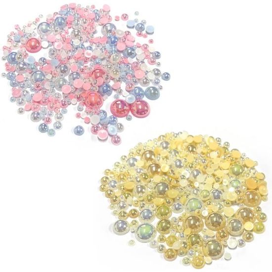 sourcing map Lot de 1 000 demi-perles en plastique à dos plat de 8 mm