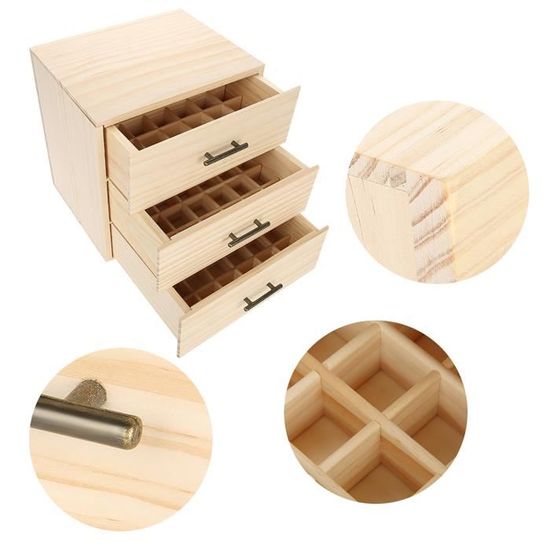 Organisateur Huiles Essentielles En Bois 2 Niveaux - Support Rouge à Lèvres, Étagère Rangement