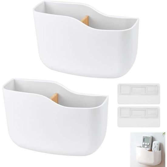 Support De Télécommande En Bois Style Shabby Chic Blanc - 3 Compartiments, 18x14x19 Cm - ZoeQide