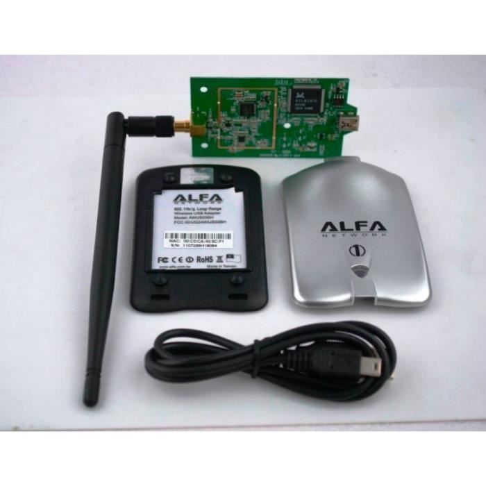 Haute Puissance Alfa Awus036h 1000 Mw Wifi Usb Adaptateur 5db Antenne Realtek8187l Chipset Ordinateur Accessoires Ping