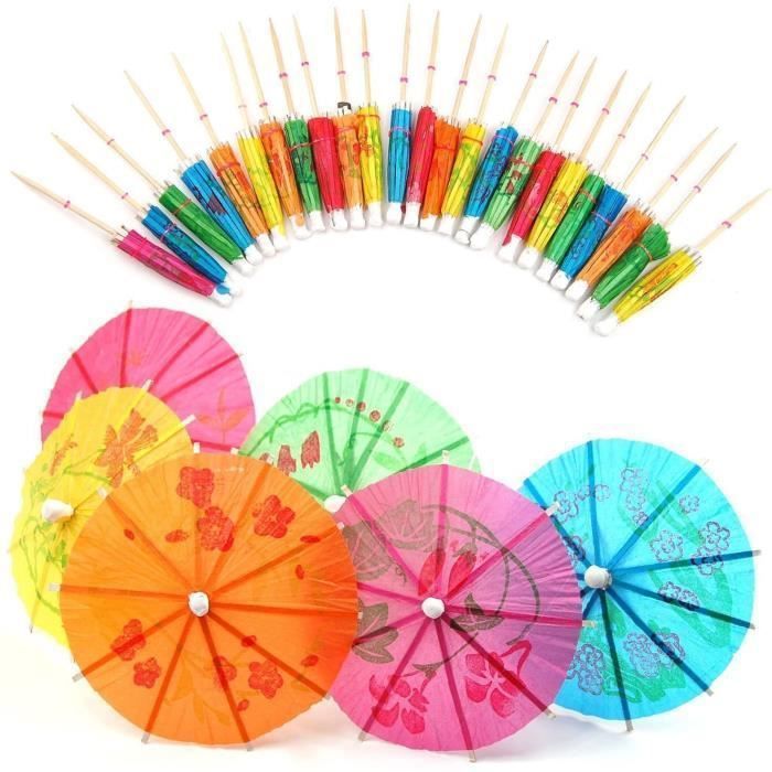 50 pcs Ombrelles à cocktails mixtes en papier pour boissons, étiquette de fruits, marque de vin - Accessoires de Cocktail