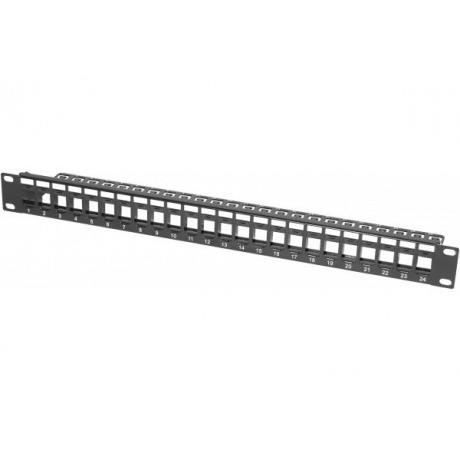 Panneau de brassage 24 ports STP vide pour insert RJ45 KEYSTONE avec support câbles