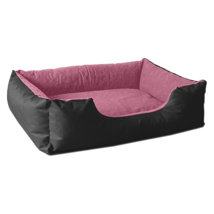 BedDog LUPI lit pour chien, Panier corbeille, coussin de chien [S env. 55x40cm, PINK-ROSE (noir/rose)]