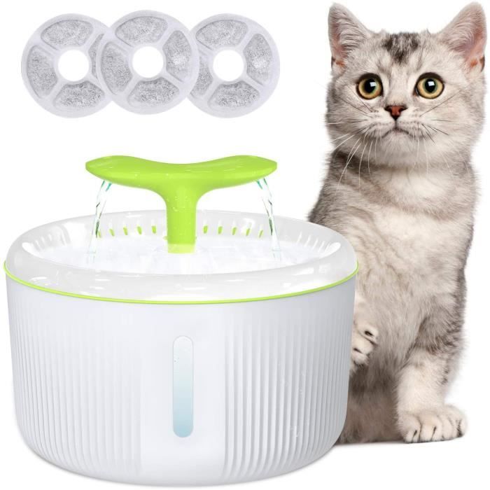 Gifort Fontaine à Eau pour Animaux de Compagnie 2L Distributeur Automatique d'eau pour Chat avec Fenêtre de Niveau d'eau, Fontaine à