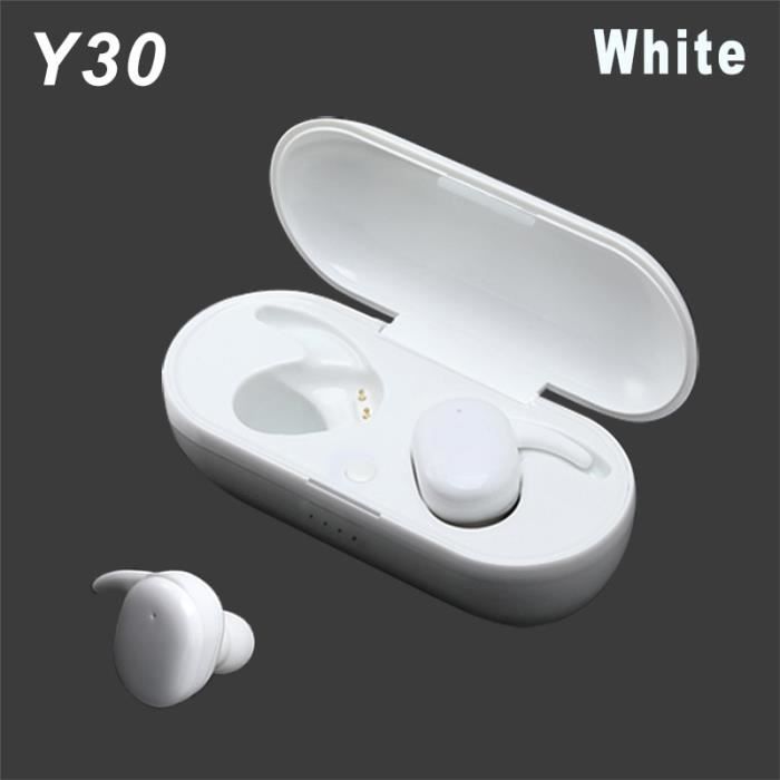 Y30 TWS empreinte digitale tactile Bluetooth 5.0 écouteurs sans fil 4D stéréo casque actif antibruit jeu casque - Type Y30 white