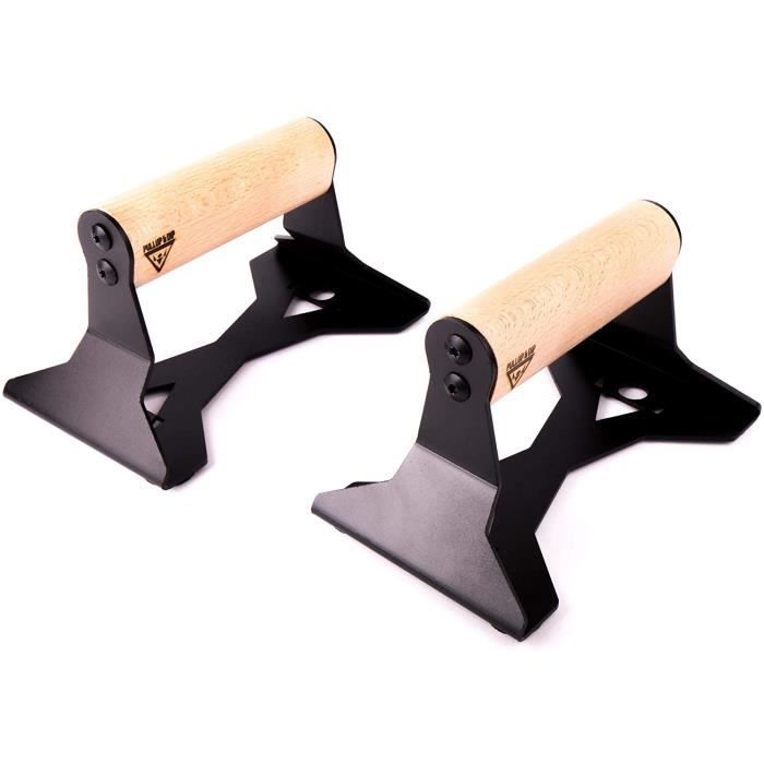 PULLUP & DIP Poignées Pompes de Ergonomiques en Bois et en Acier Robuste – Push Up Bars Barres de Push Up pour Calisthenics et Fitne