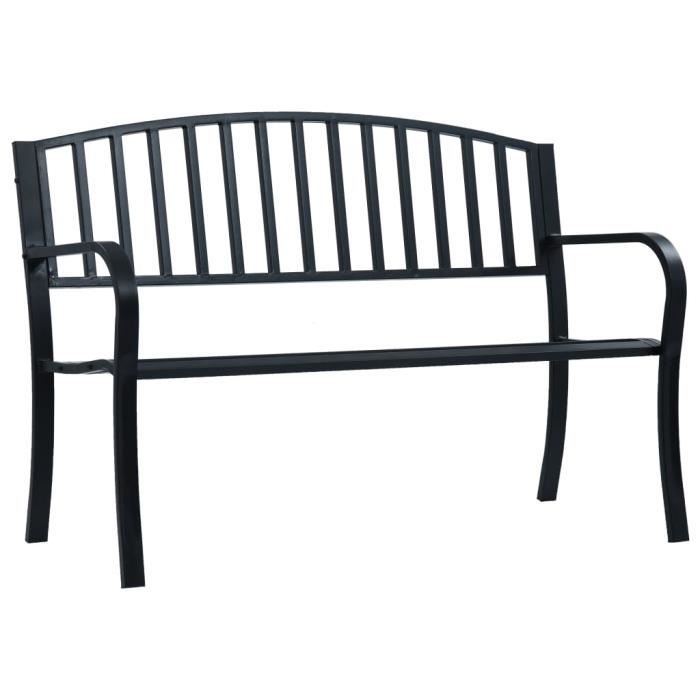 Banc de jardin Compréhension - Banc d’extérieur Chaise de jardin 125 cm - Noir Acier Super *674715