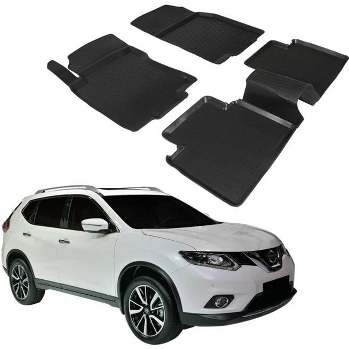 - 3D TAPIS DE SOL EN CAOUTCHOUC PREMIUM COMPATIBLE AVEC NISSAN X-TRAIL 2014-prés 4 pièces SCOUTT