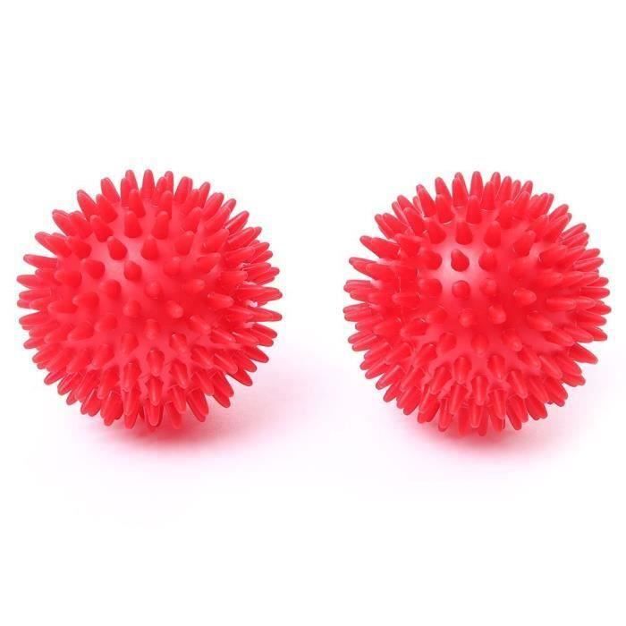 Lot de 2 Balle Massage Picots, Boule de Massage Spikey, Elimine Tensions et Stress pour Pieds, Dos, Epaules, 8cm