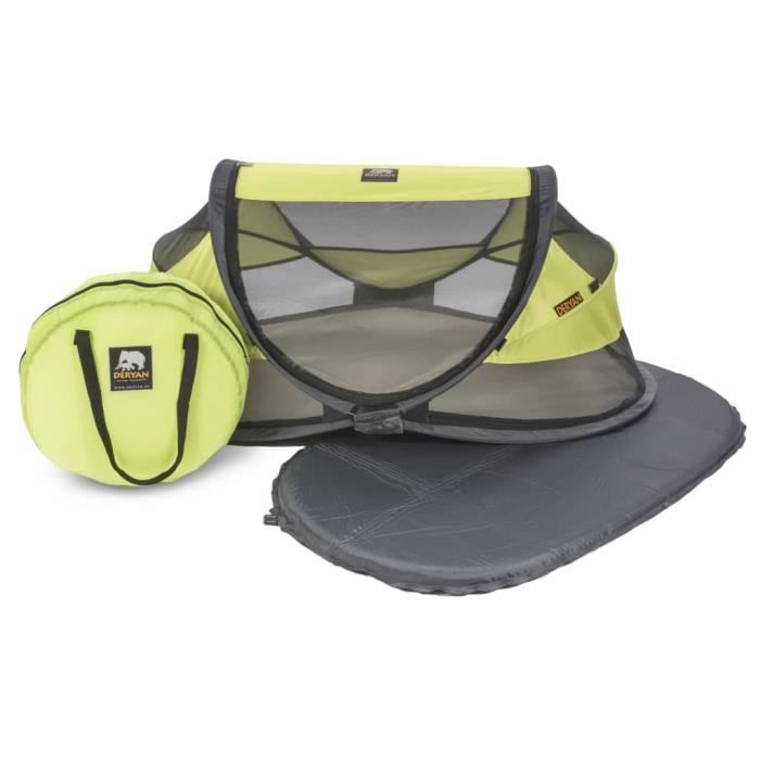 DERYAN Lit d'enfant de voyage avec moustiquaire Luxe 2020 Vert citron