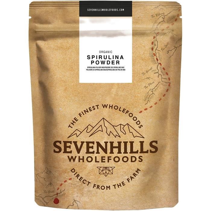 Compléments à base de plantes Sevenhills Wholefoods Poudre De Spiruline Bio 1kg 140634