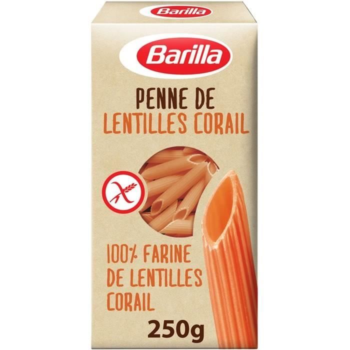 LOT DE 3 - BARILLA : Penne de lentilles corail sans gluten 250 g