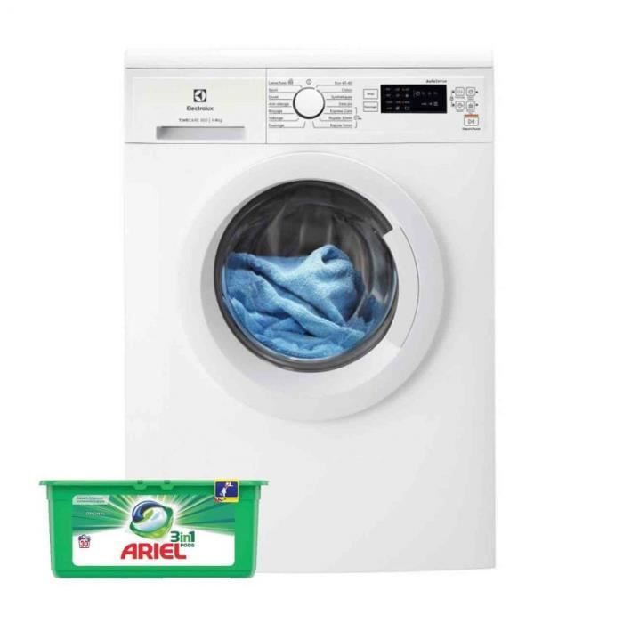 ELECTROLUX Lave-linge frontal 8kg 1400trs/min 12 programmes Machine à laver hublot 58 Blanc