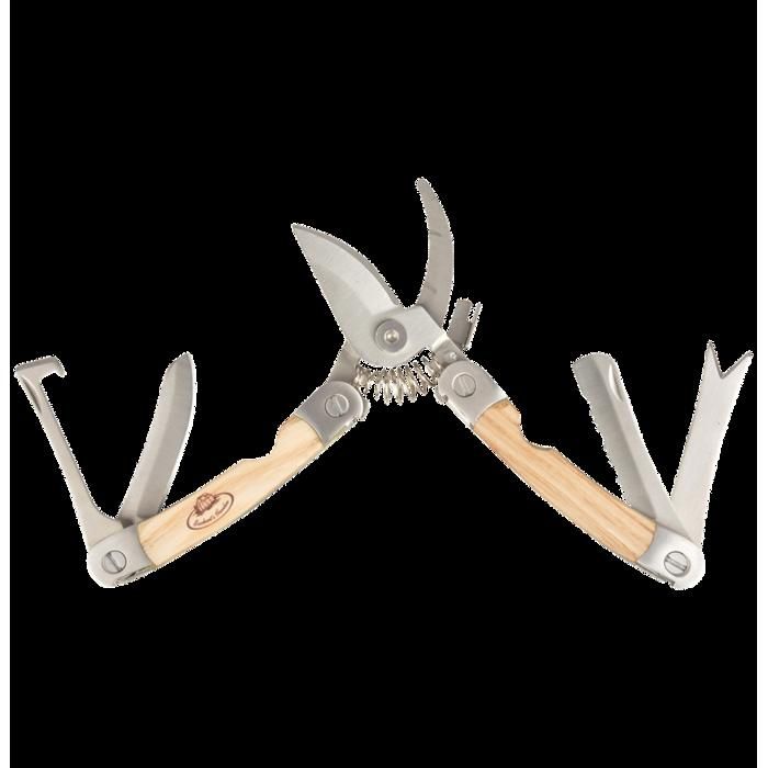 Arrosage et jardinage - Sécateur multifonction - 5 en 1 - Acier inoxydable 14,9 cm Marron