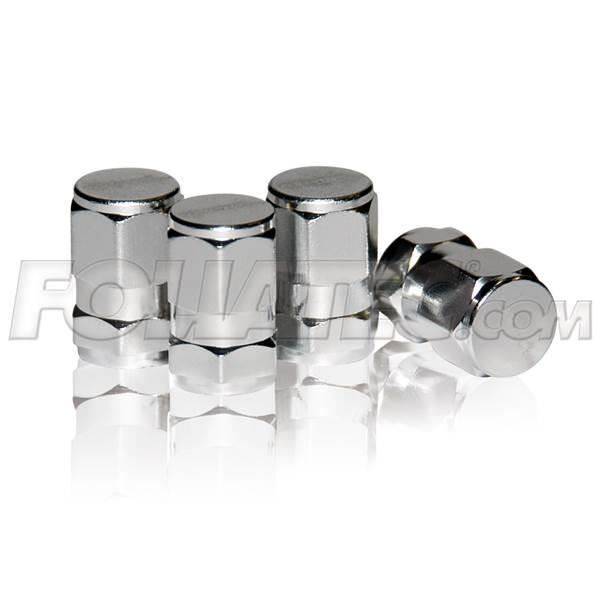Capuchons de valves FOLIATEC HEXAGONE argenté