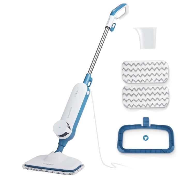 Koticidsin Balai Vapeur, 99,9% des Bactéries Tuées sans Produit Chimique, 1300W, Vertical, 3 Vitesses, Câble 6 m, 300 ml, 25 s