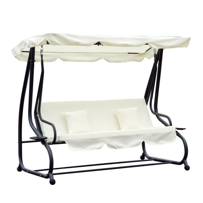 Balancelle de jardin convertible Beige