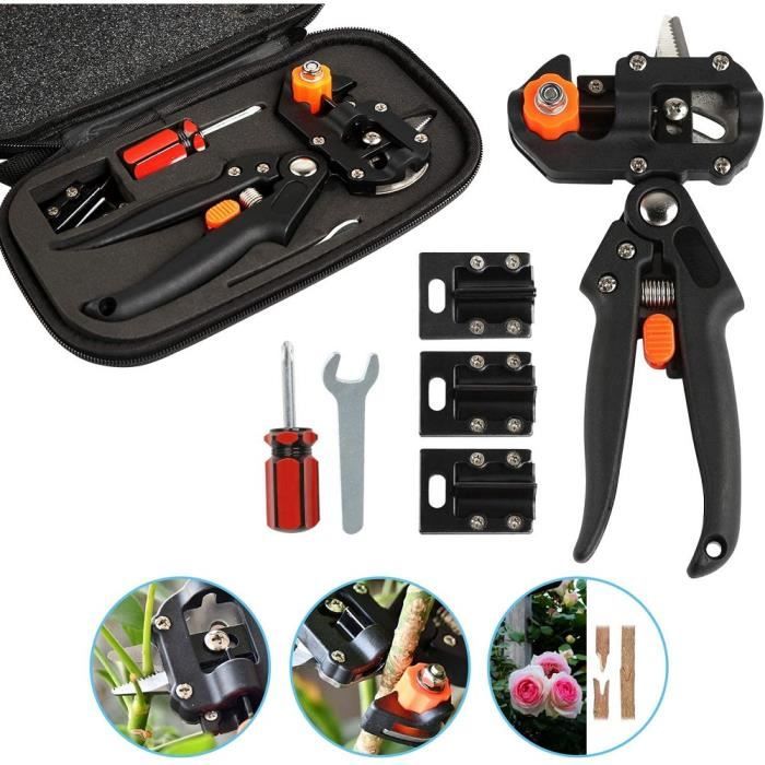 PIMPIMSKY KIT Ciseaux à Greffer Professionnel 2 en 1 - 3 Lames - Tournevis Outil Greffer
