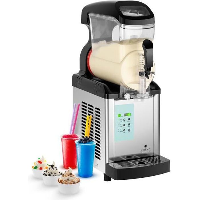 Machine à granitas Frappés Boissons glacées Glace pilée Royal Catering (moteur 600W, 6L, -20-10 °C, sans BPA)