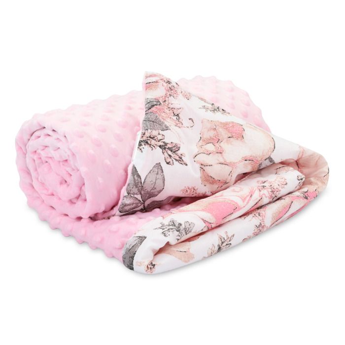 Couverture Bébé Couverture Enfant avec Minky 75x100 cm - Couverture Snuggle Couverture Poussette Bébé Couverture Nouveau-Né Rose