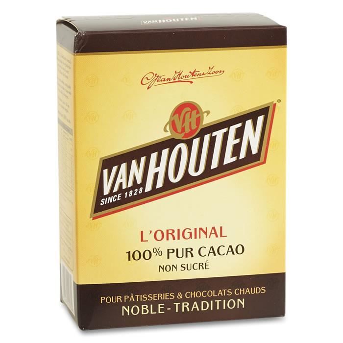 Cafe Moulu - LOT DE 3 - VAN HOUTEN Chocolat en poudre 100% cacao 250 g