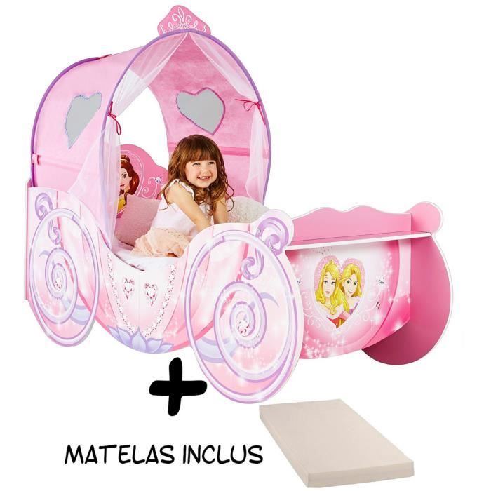 Lit carrosse Légende Princesse Disney + Matelas