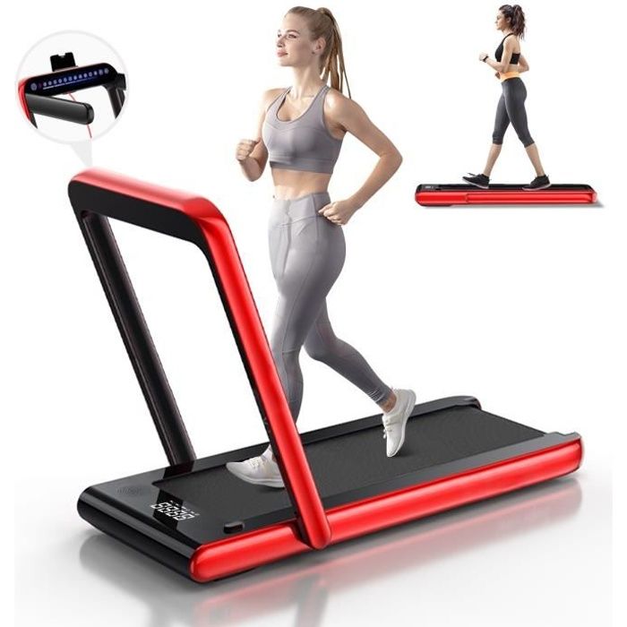 YOLEO Tapis de Course Electrique Pliable, Motorisé 12km/h Moteur DC 550W, Système de Conduite, Silencieux, Idéal pour Maison/Bureau