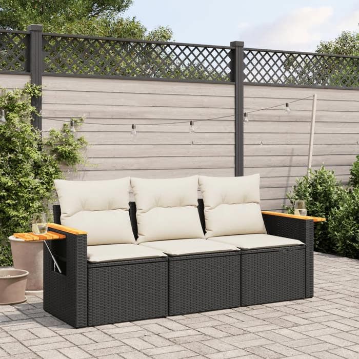 VIDAXL Salon de jardin 3 pcs Crème - vue 9