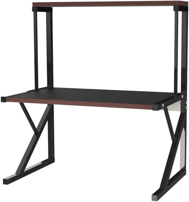 LANTUS Étagère Cuisine Pour Micro-Ondes – Support Métallique 3 Niveaux Bois & Acier, Érable Blanc 65x54x30 Cm – Rangement Solide Et Élégant
