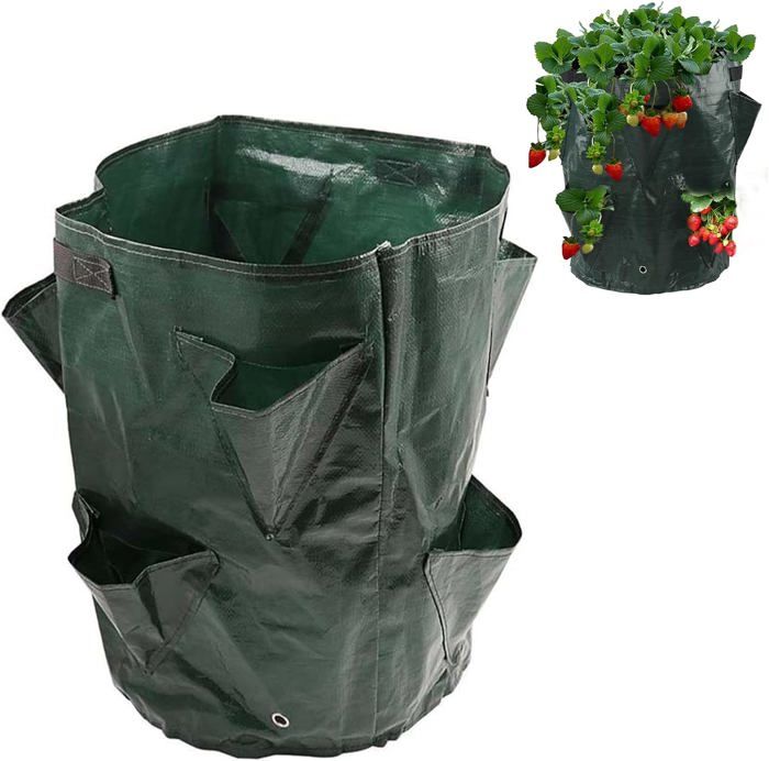 Sac à déchets de Jardin Sac de Culture Sacs à déchets étanches avec 4