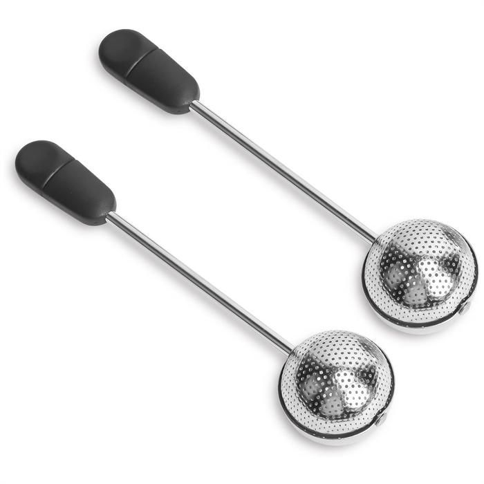 Infuseur à Thé En Acier Inoxydable - Set De 3 Boules à Thé Avec Manche Télescopique, Pour Thé En Vrac Et Tamisage