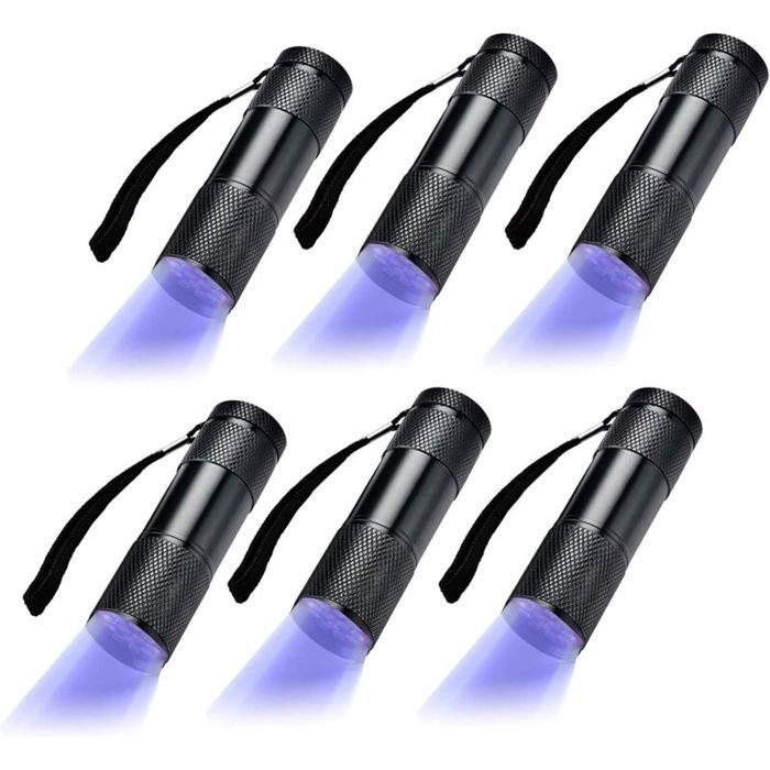6 Pack UV Ultra Violet Blacklight 9 LED lampe de poche lampe torche extrieur etc PZCC