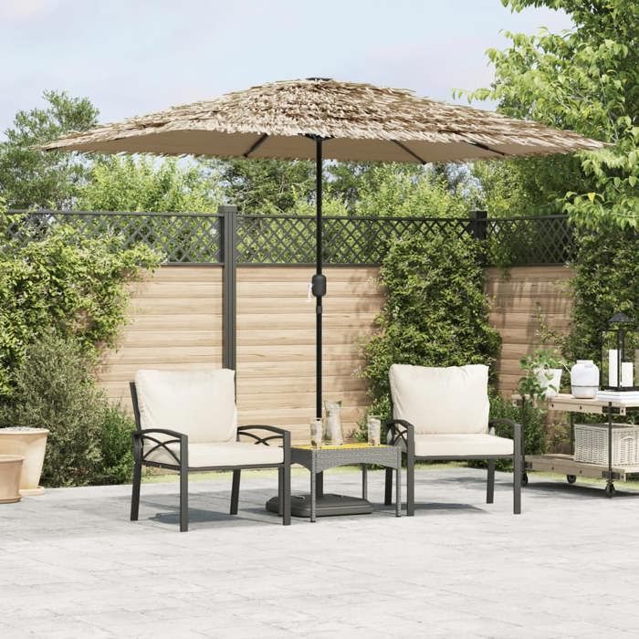 Vidaxl Parasol de jardin avec mât en acier marron 300x200x250 cm 4005093