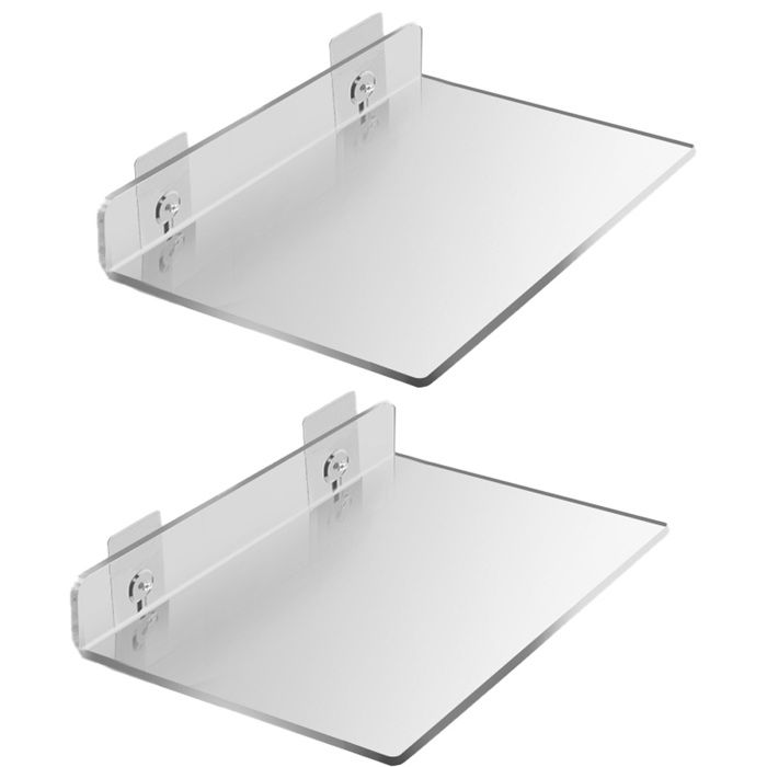 Étagères flottantes en acrylique - lot de 2 pour chambre salle de bain et bureau