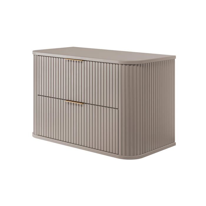 Meuble de salle de bain - Cachemire - 80 4 x 51 7 x 41 5 cm - 2 tiroirs - Poignée dorée - MDF