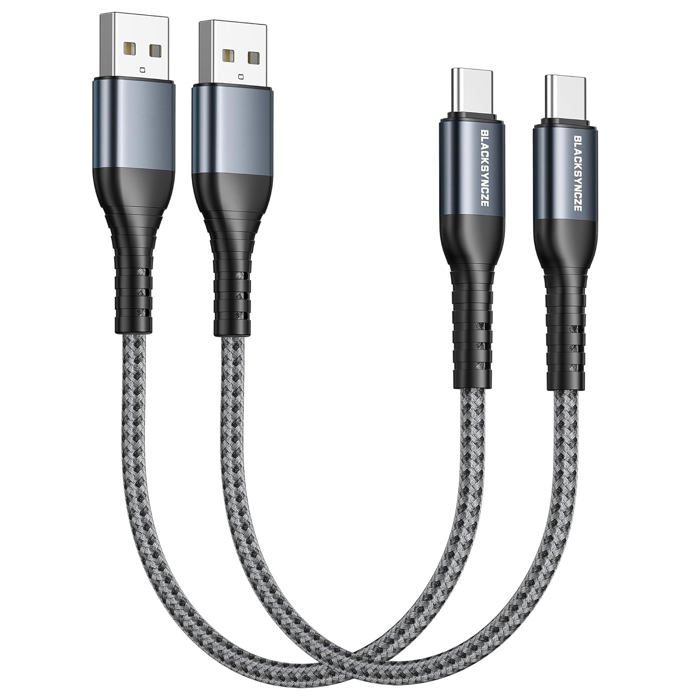 Câble USB C Court [0.3M,Lot de 2] 3,1A Charge Rapide Chargeur USB C ...