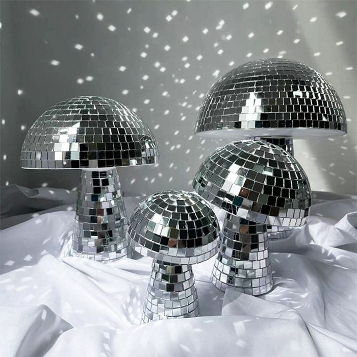 Boule Disco Champignon 6 Pouces - Lampe Rétro Réfléchissante - Décoration Chambre Esthétique Années 70-80