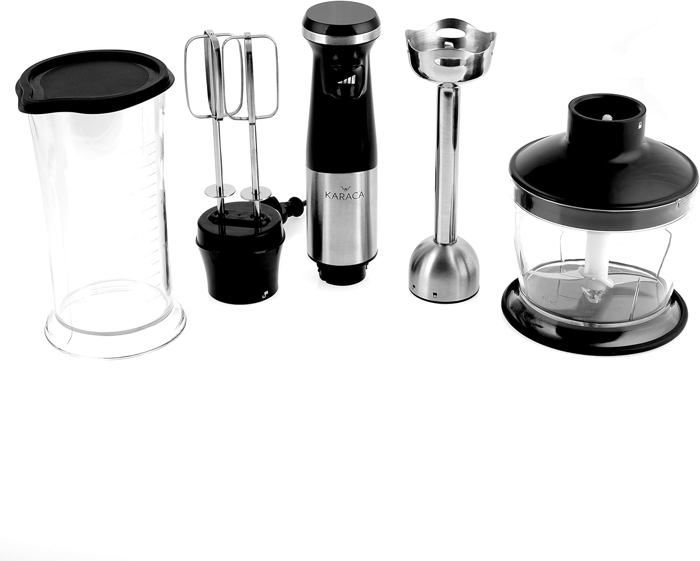 GRAEF Mixeur Plongeant HB502 Noir 800W - 4 Lames Inox, Turbo, Vitesse Réglable