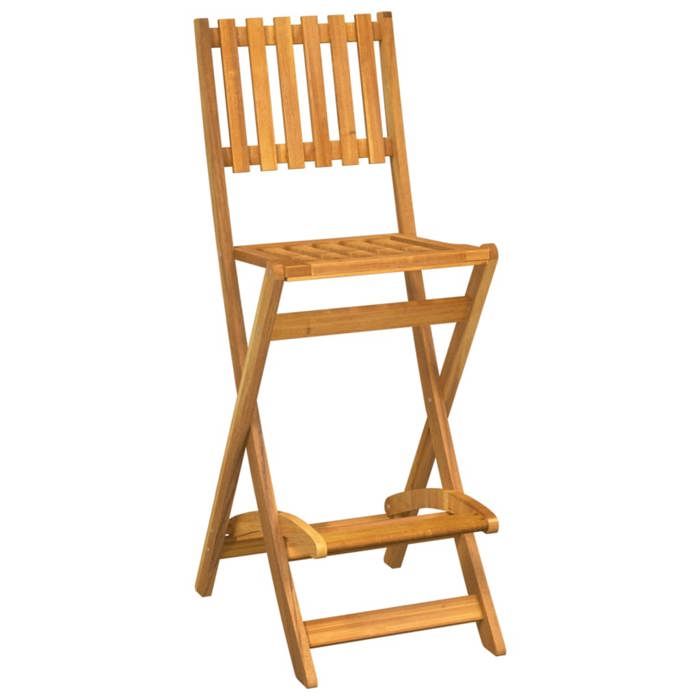 SWEETY Tabourets de bar dextérieur pliants lot de 2 Bois dacacia - anticorrosion - 15.5kg CJ277