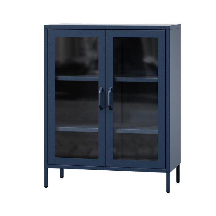 Vitrine en verre GINA 800 x 1015 x 400 mm Modern: bleu marine