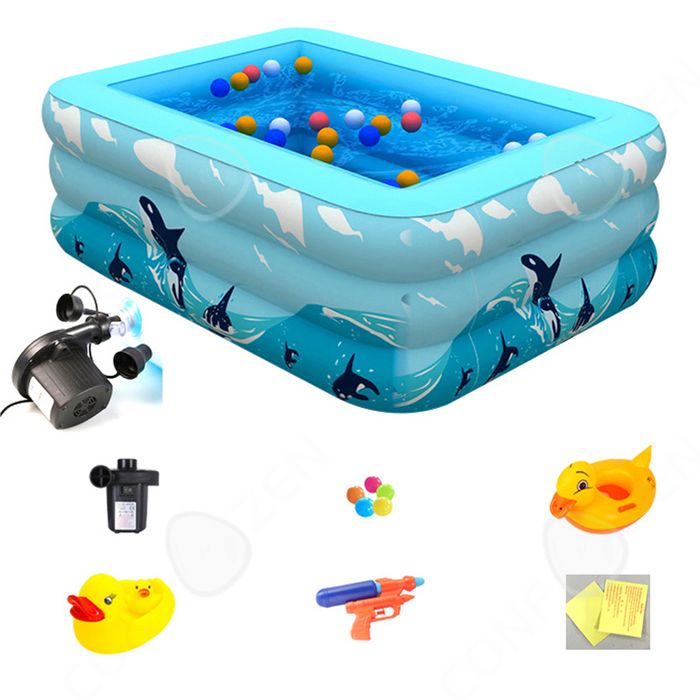 Vasca Gonfiabile Per Adulti E Bambini - 160x82x75 Cm - Blu - Piegevole E Portatile Con Pompa A Pedale - Foto 11